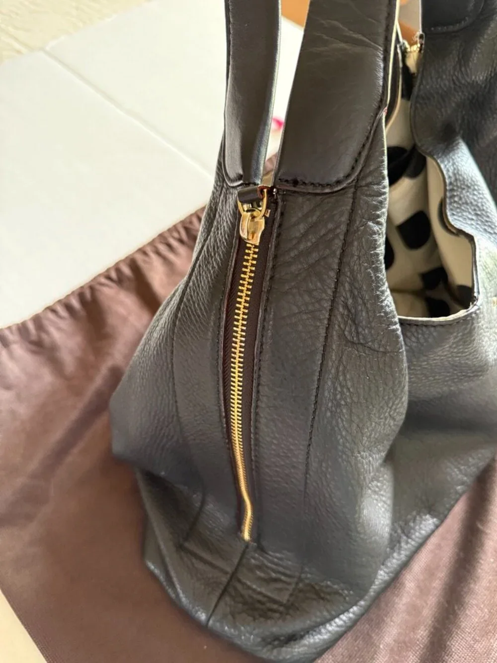 Kate Spade Black Pebbled Leather Hobo Bag